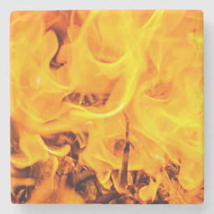 Feuer- und Flammenmuster Steinuntersetzer