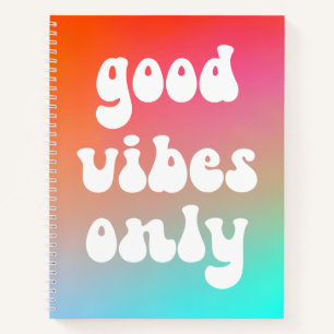 Feuer- und Himmelgradient Nur gute Vibes Notizbuch