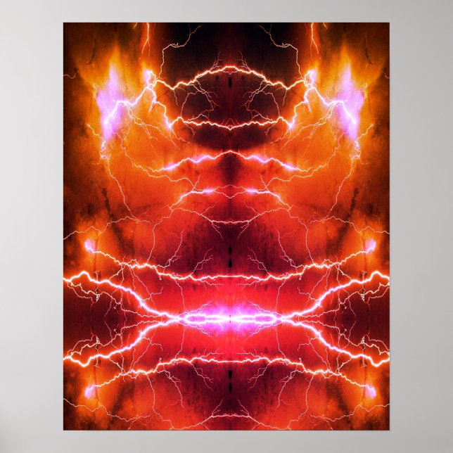 Feuer und Mauerstein Poster (Vorne)