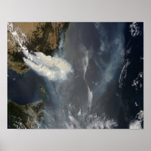Feuer und Rauch in Südostaustralien Poster