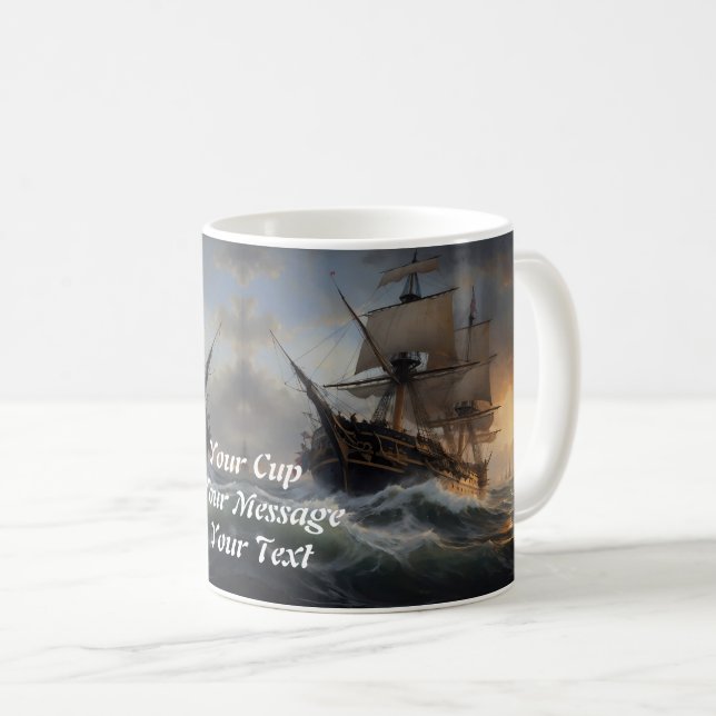 Feuer und Schaum: Das englische Kriegsschiff von 1 Kaffeetasse (VorderseiteRechts)