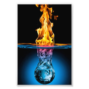 Feuer und Wasser, hoch detailliert Fotodruck