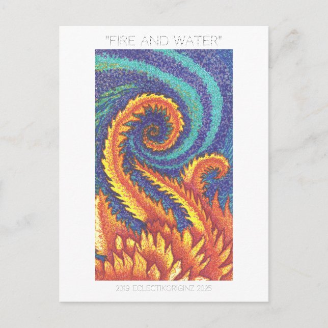 "FEUER UND WASSER" POSTKARTE (Vorderseite)