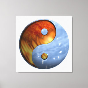 Feuer und Wasser Yin und Yang-Symbol Leinwanddruck
