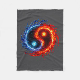 Feuer und Wasser Yin Yang Symbol Balance Tai Chi E Fleecedecke