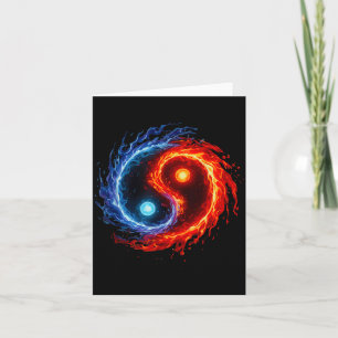 Feuer und Wasser Yin Yang Symbol Balance Tai Chi E Karte