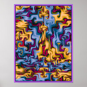 Feuer- und Wassermuster Poster