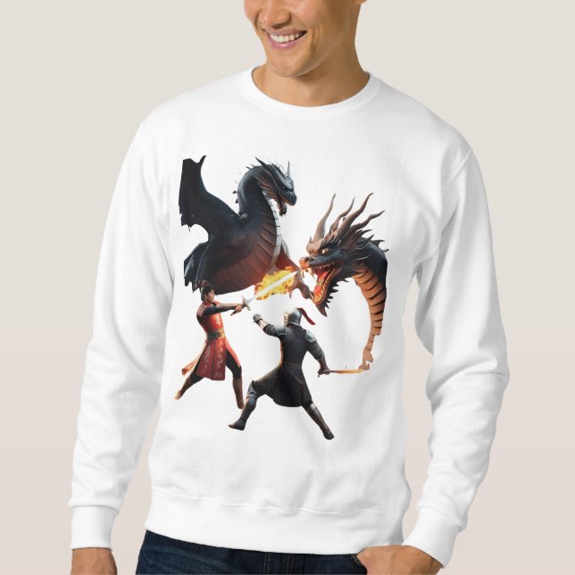 Feuer und Zorn: Ritter gegen den Drachen Sweatshirt (Vorderseite)
