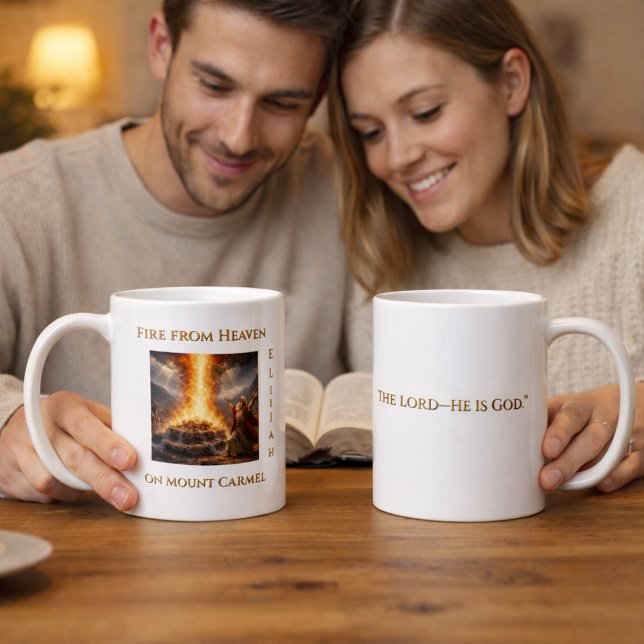 Feuer vom Himmel auf dem Berg Karmel – Prophet Eli Kaffeetasse (Von Creator hochgeladen)