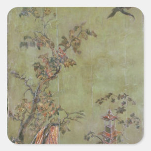 Feuer, von einer Reihe darstellenden Platten Quadratischer Aufkleber