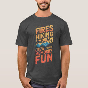 Feuer Wanderung Smores Camping Berg Camper Wandere T-Shirt