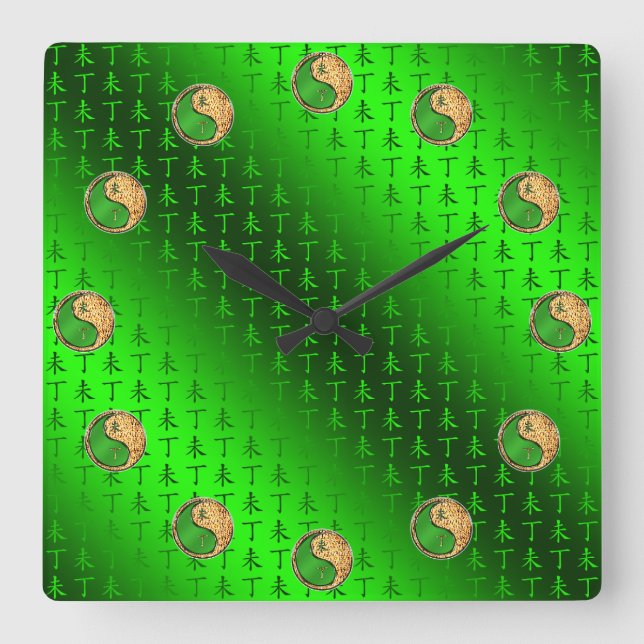 Feuer Ziege Quadratische Wanduhr (Vorderseite)