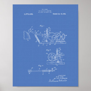 Feueralarm Bell 1921 Patentart - Blueprint Poster