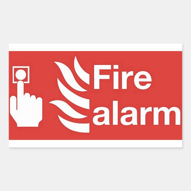 Feueralarm-Zeichen Rechteckiger Aufkleber (Vorderseite)