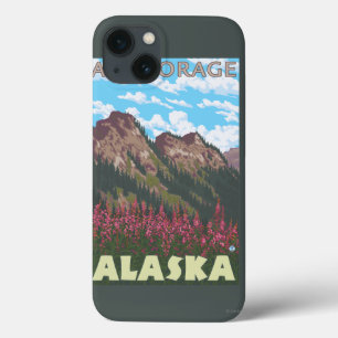 Feueralgen und Berge - Ankerplatz, Alaska Case-Mate iPhone Hülle