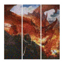 Feueratemberaubend Dragon Triptych Foto Mosaik