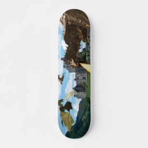 Feueratemberaubende Drache Wyvern Mittelalterliche Skateboard