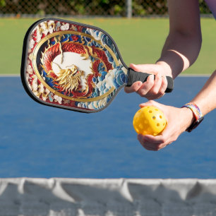 Feueratmende Drache künstliche Intelligenz Pickleball Schläger
