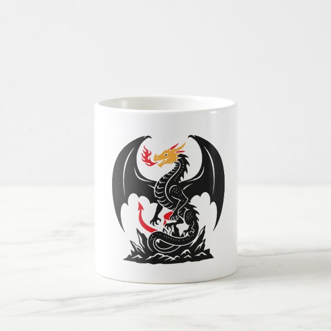Feueratmender Drache Fantasy Grafik individuell Kaffeetasse (Mittel)