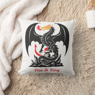 Feueratmender Drache Fantasy Grafik individuell Kissen