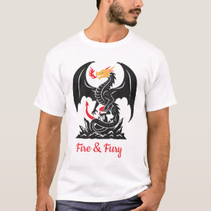 Feueratmender Drache Fantasy Grafik individuell T-Shirt
