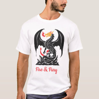 Feueratmender Drache Fantasy Grafik individuell T-Shirt