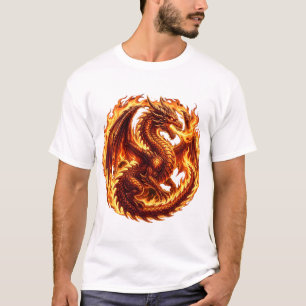 Feueratmender Drache Kreis der Flammen Fantasy Bea T-Shirt