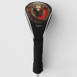 Feueratmender roter Drache personalisiert Golf Headcover