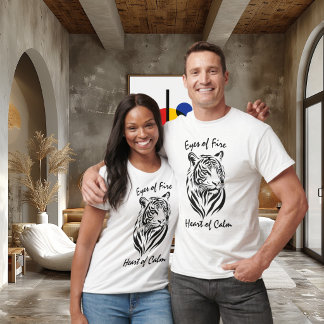 Feueraugen, Herz der Ruhe - Majestic Tiger Line T-Shirt