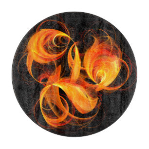 Feuerball-Abstrakt-Kunstkreis Schneidebrett