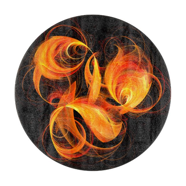 Feuerball-Abstrakt-Kunstkreis Schneidebrett (Vorderseite)