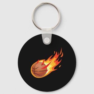 Feuerball Basketball Shot ist Feuer und macht Spie Schlüsselanhänger
