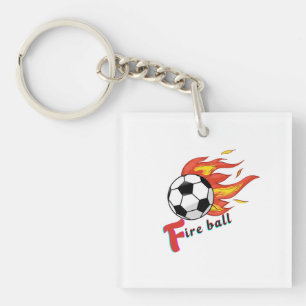 Feuerball - Fußball bei Feuer Schlüsselanhänger