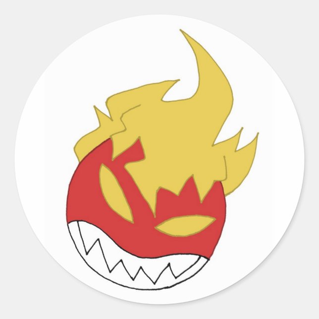 Feuerball Runder Aufkleber (Vorderseite)