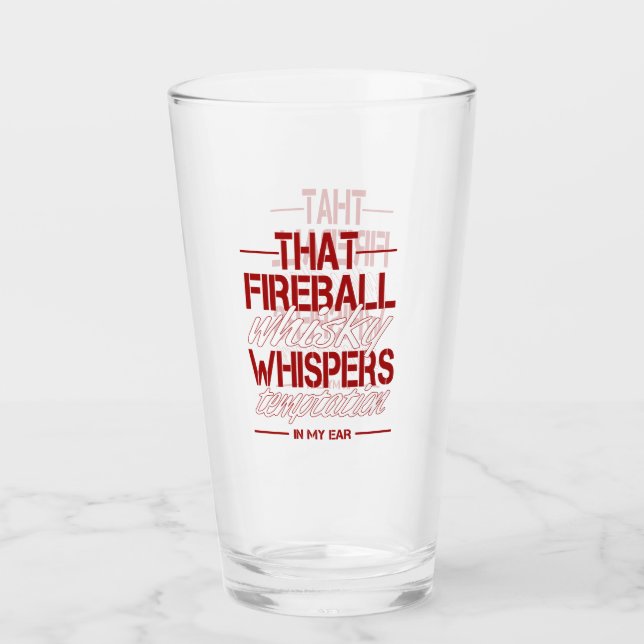 Feuerball Trinken Spaß Glas Cup (Vorderseite)