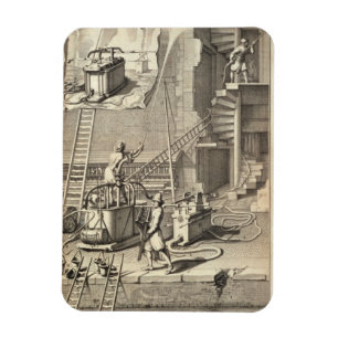 Feuerbekämpfende Maschinerie, von einem Buch auf Magnet