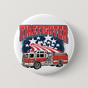 Feuerbekämpfender LKW Button