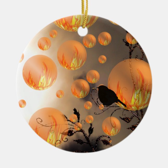 Feuerblasen Keramikornament (Vorne)