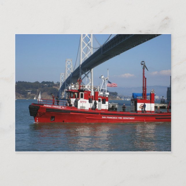 Feuerboot eins - San Francisco Postkarte (Vorderseite)