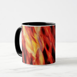 Feuerbrand Abstrakte Art Red Gold Töne Tasse Cup