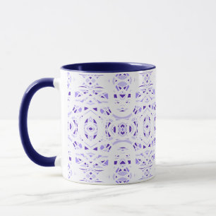 Feuerbrand Lila Weiße Abstrakte Gouache-Kunst Tasse