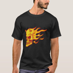 Feuerdämonen Schädelköpfe Grunge Punk Metal T-Shirt
