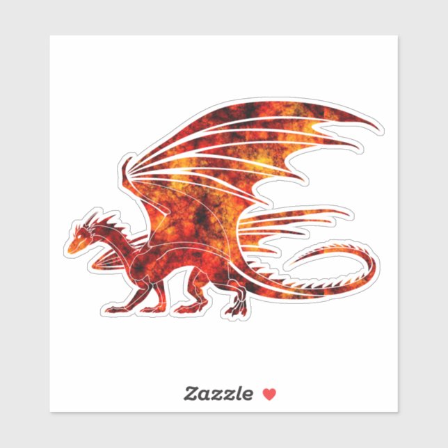 Feuerdrache Aufkleber (Blatt)