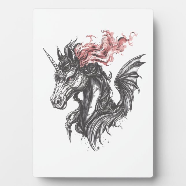 Feuerdrache-Einhorn-Hybrid (1) Fotoplatte (Vorderseite)