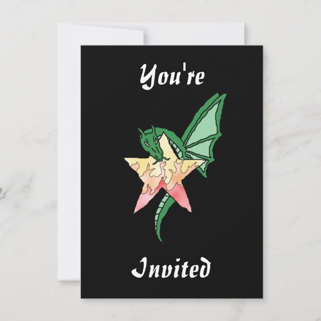 Feuerdrache Einladung (Vorderseite)