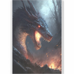Feuerdrache Fantasy Art Sticker
