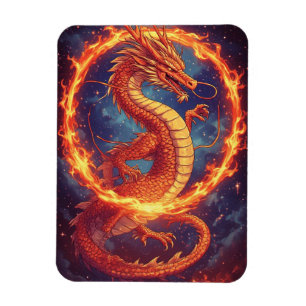 Feuerdrache für Fantasy- und Mythikliebhaber Magnet