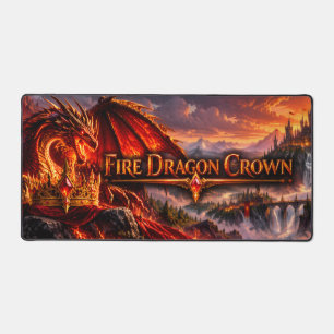 Feuerdrache Krone Fantasy Drache Schreibtischunter Schreibtischunterlage