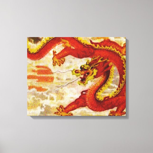 Feuerdrache-Leinwand Leinwanddruck (Vorderseite)