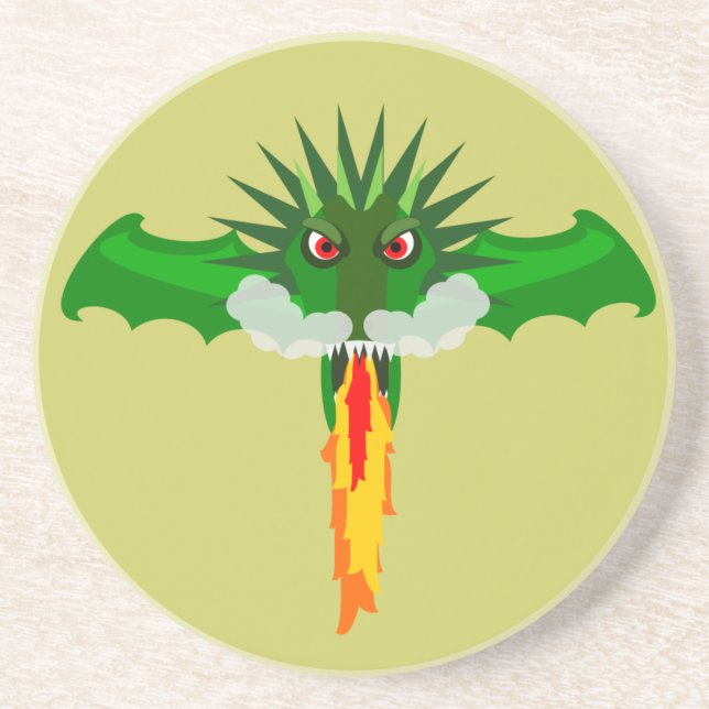 Feuerdrache Sandstein Untersetzer (Vorne)